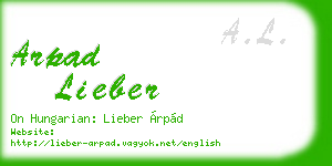 arpad lieber business card